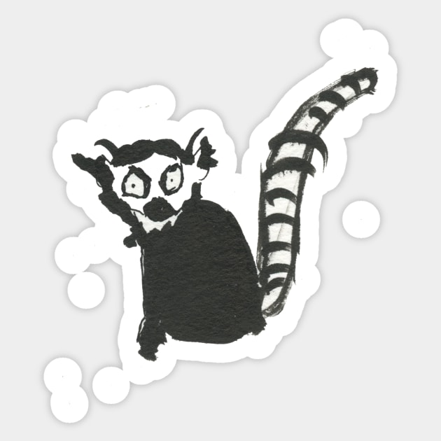 Lemur Doodle Sticker by Bollocks